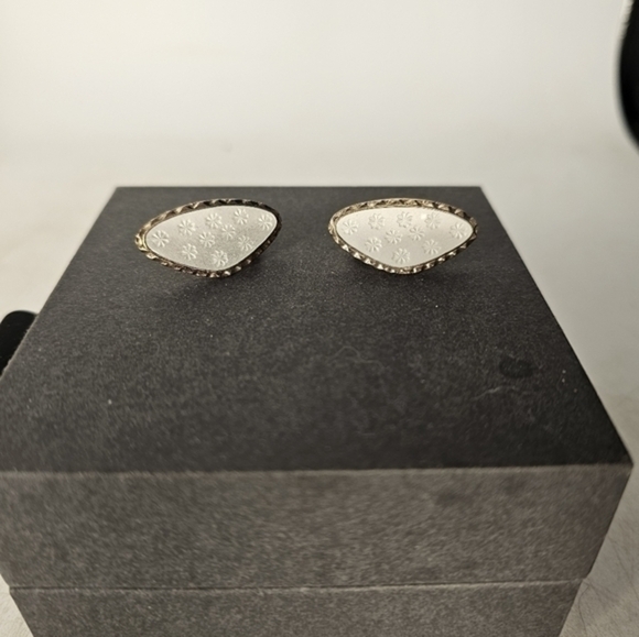 Sterling Silver and enamel clip on earrings by Hans Myrhe‎ - Picture 8 of 10